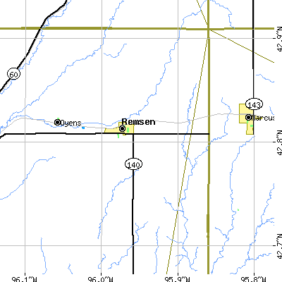 Zip code 51050 close-up map