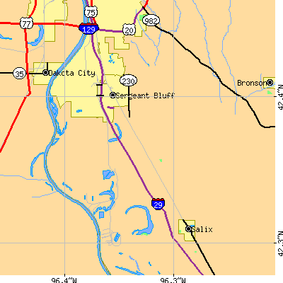 Zip code 51054 close-up map