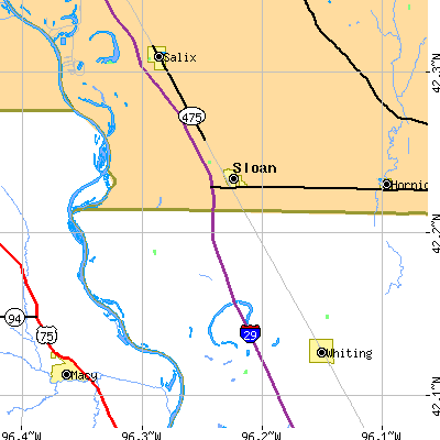 Zip code 51055 close-up map
