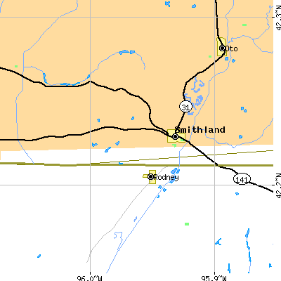 Zip code 51056 close-up map