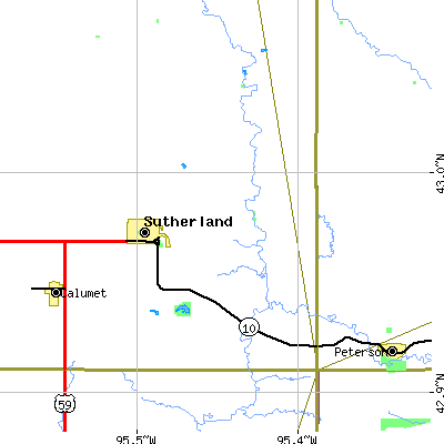 Zip code 51058 close-up map