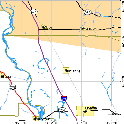 Zip code 51063 close-up map