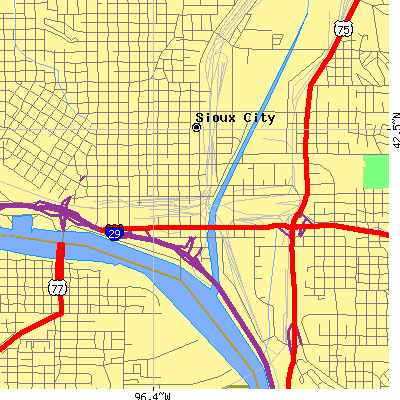 Zip code 51101 close-up map