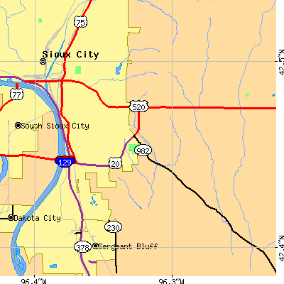 Zip code 51106 close-up map