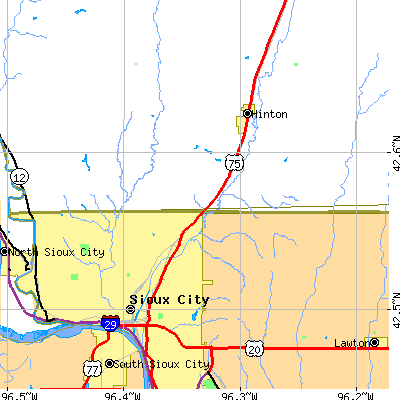 Zip code 51108 close-up map