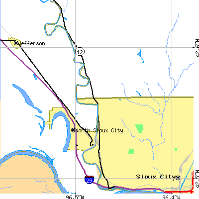 Zip code 51109 close-up map