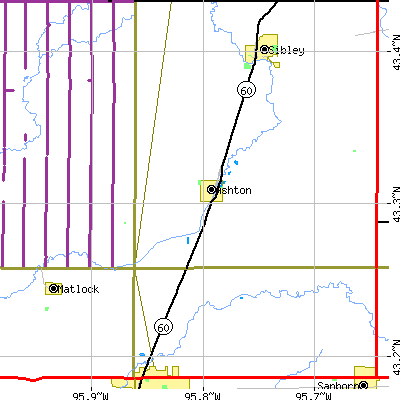 Zip code 51232 close-up map
