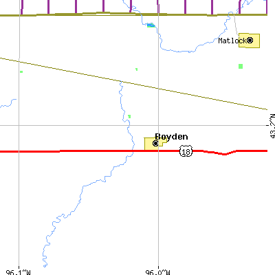 Zip code 51234 close-up map