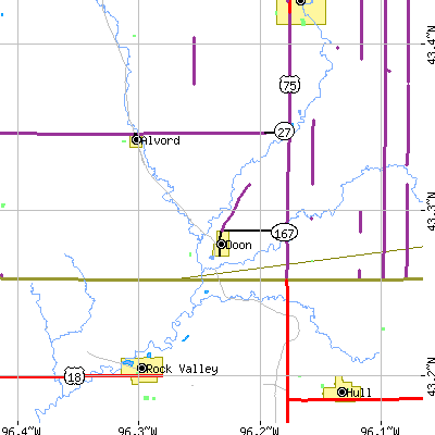 Zip code 51235 close-up map