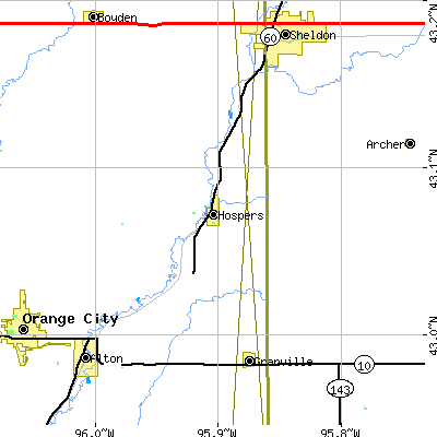 Zip code 51238 close-up map