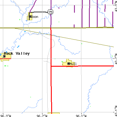 Zip code 51239 close-up map