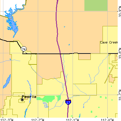 Zip code 85027 close-up map