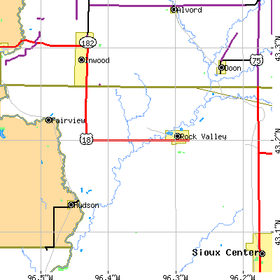 Zip code 51247 close-up map