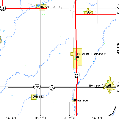 Zip code 51250 close-up map