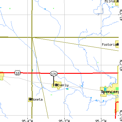 Zip code 51338 close-up map