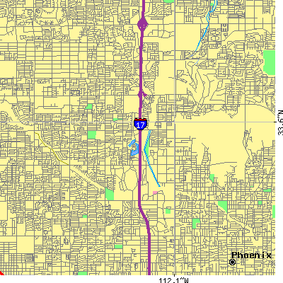Zip code 85029 close-up map
