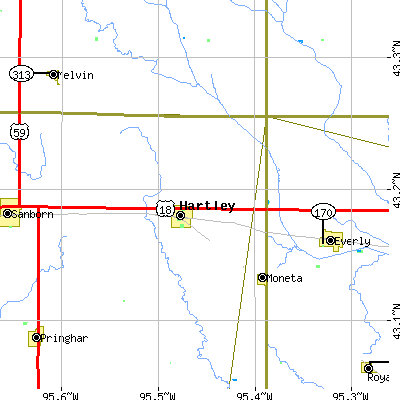 Zip code 51346 close-up map