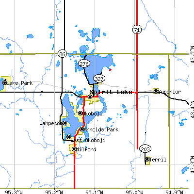 Zip code 51360 close-up map