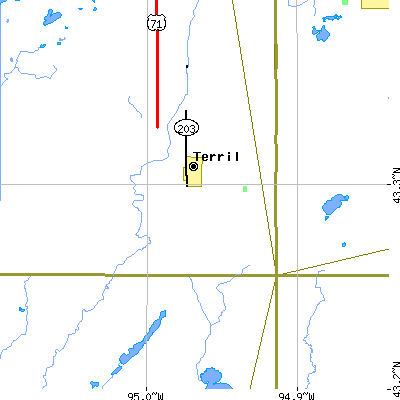 Zip code 51364 close-up map