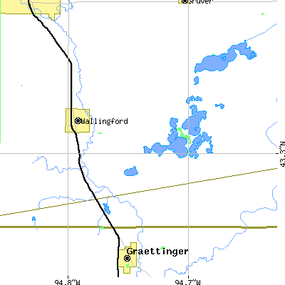 Zip code 51365 close-up map