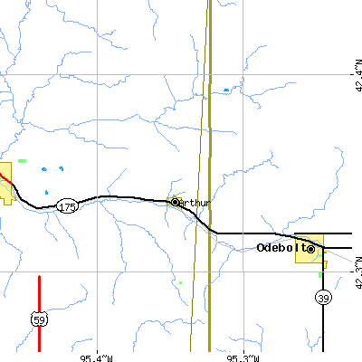 Zip code 51431 close-up map