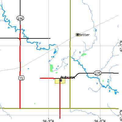 Zip code 51433 close-up map