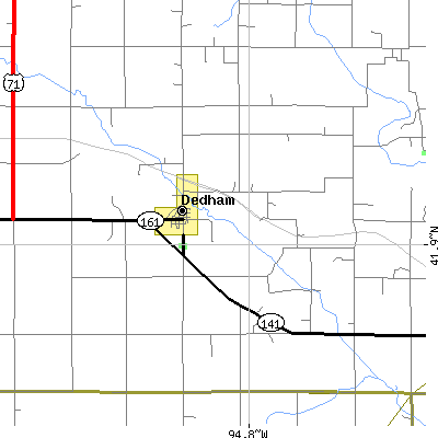 Zip code 51440 close-up map