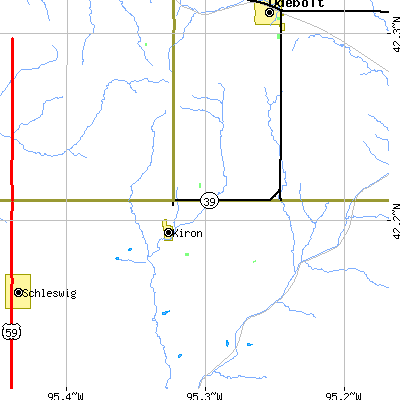 Zip code 51448 close-up map