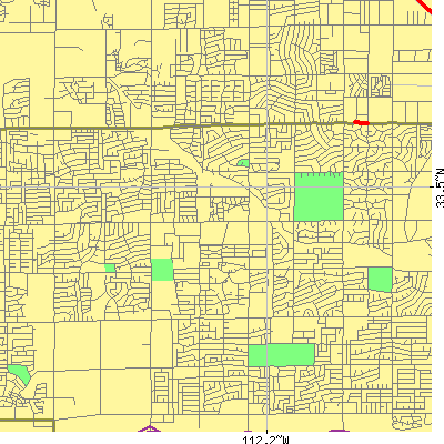 Zip code 85033 close-up map