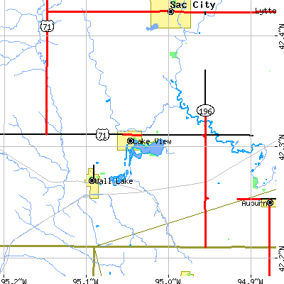 Zip code 51450 close-up map