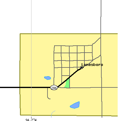 Zip code 51451 close-up map