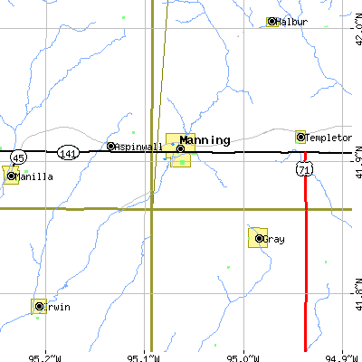 Zip code 51455 close-up map