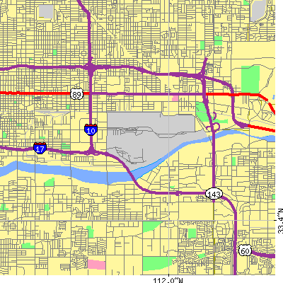Zip code 85034 close-up map