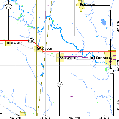 Zip code 51462 close-up map