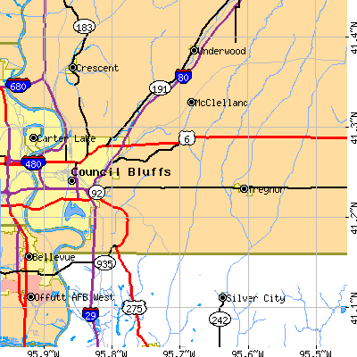 Zip code 51503 close-up map
