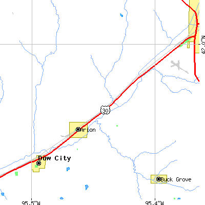 Zip code 51520 close-up map