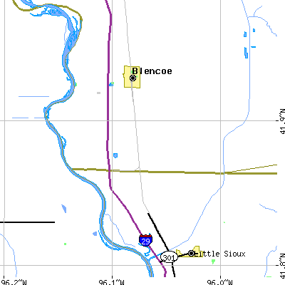 Zip code 51523 close-up map