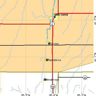 Zip code 51525 close-up map