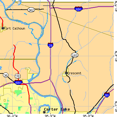 Zip code 51526 close-up map