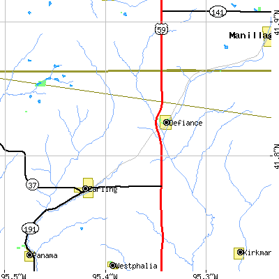 Zip code 51527 close-up map