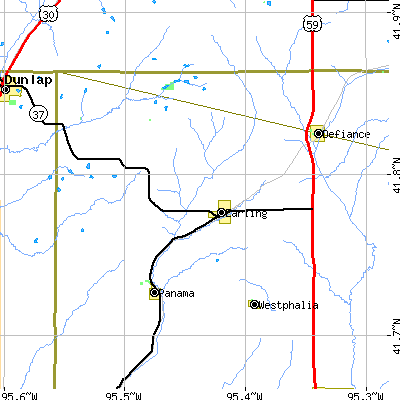 Zip code 51530 close-up map