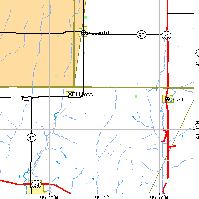 Zip code 51532 close-up map
