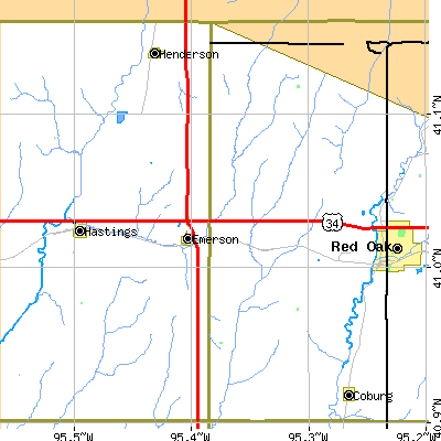 Zip code 51533 close-up map