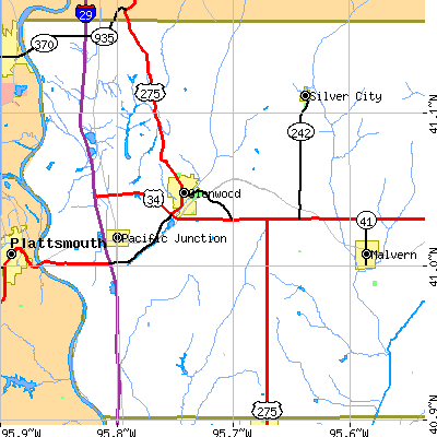 Zip code 51534 close-up map