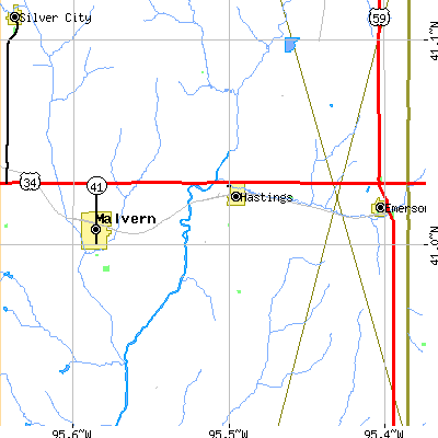 Zip code 51540 close-up map