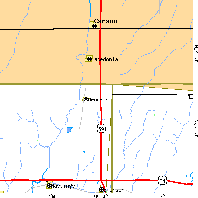 Zip code 51541 close-up map
