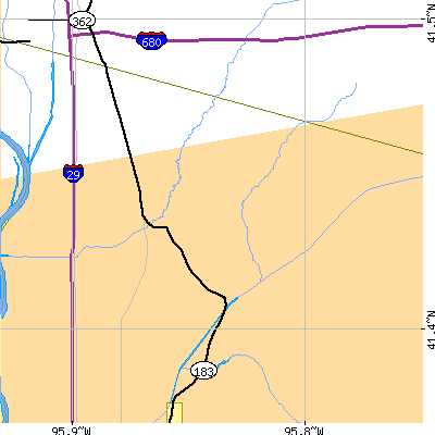 Zip code 51542 close-up map