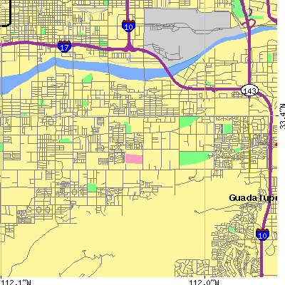 Zip code 85040 close-up map