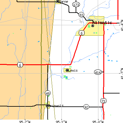 Zip code 51544 close-up map