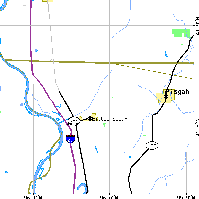 Zip code 51545 close-up map
